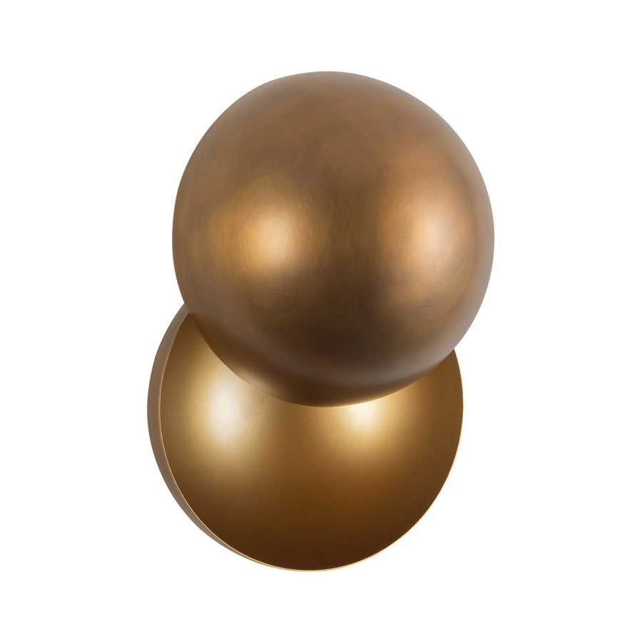 Kuzco Void 12" Vintage Brass Dimmable LED Wall Sconce, Vintage Brass