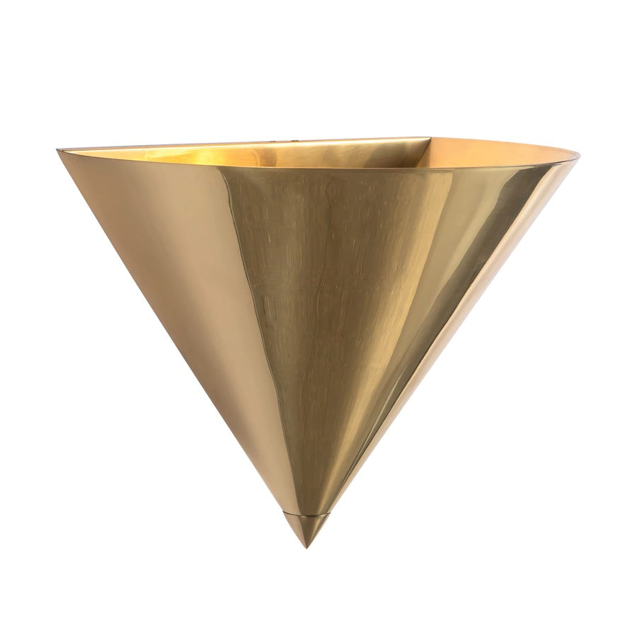 Kuzco Versus 8" Brass Wall Sconce, Patina Brass