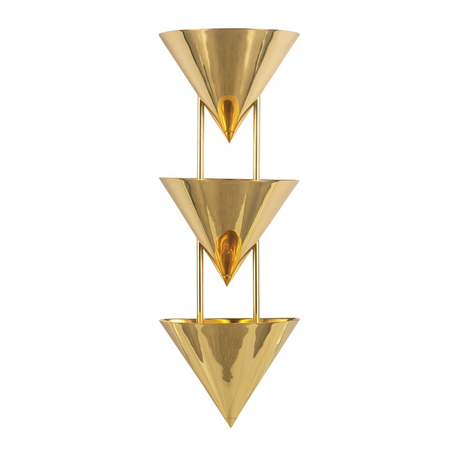Kuzco Versus 28" Brass Wall Sconce, Patina Brass