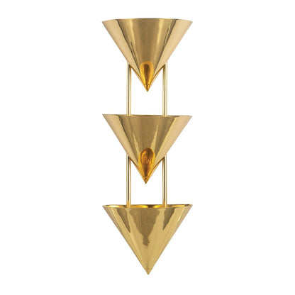 Kuzco Versus 28" Brass Wall Sconce, Patina Brass
