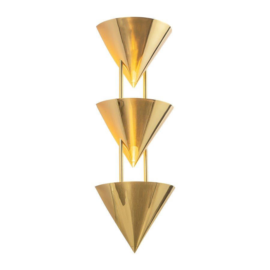 Kuzco Versus 28" Brass Wall Sconce, Patina Brass