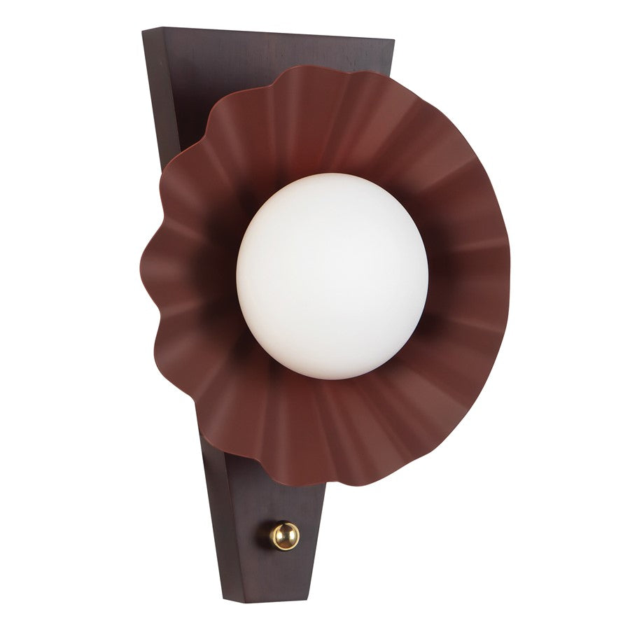 Kuzco Furrow 12" Red Wall Sconce, Burgundy