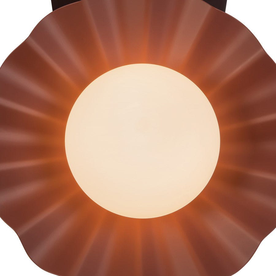 Kuzco Furrow 12" Red Wall Sconce, Burgundy