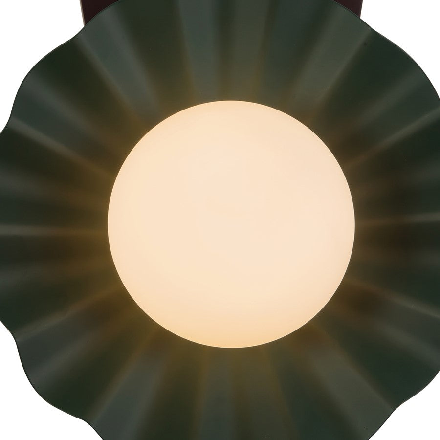 Kuzco Furrow 12" Green Wall Sconce, Pine Green