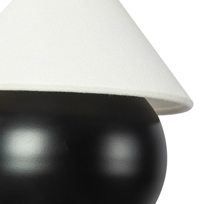 Kuzco Rowan 9" Black Dimmable LED Wall Sconce, Matte Black/White Linen
