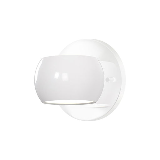 Kuzco Flux 4" LED Wall Sconce, Gloss White/Acrylic Diffuser - WS46604-GWH