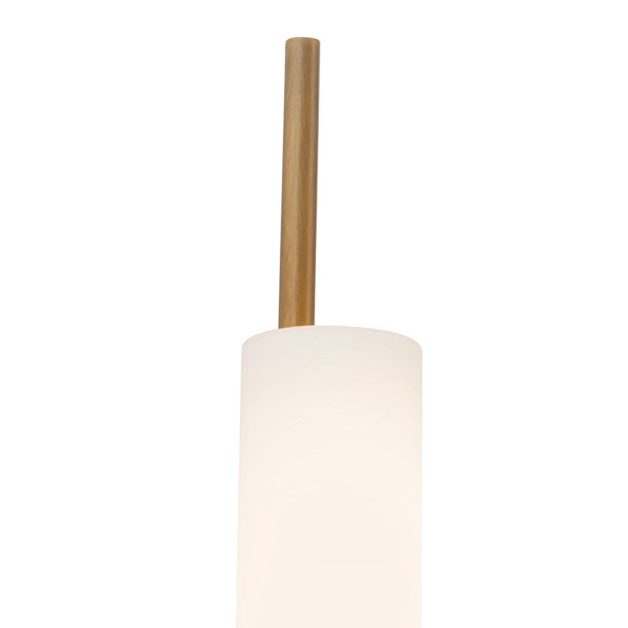 Kuzco Wick 20" Brass Dimmable LED Wall, Vintage Brass/Travertine