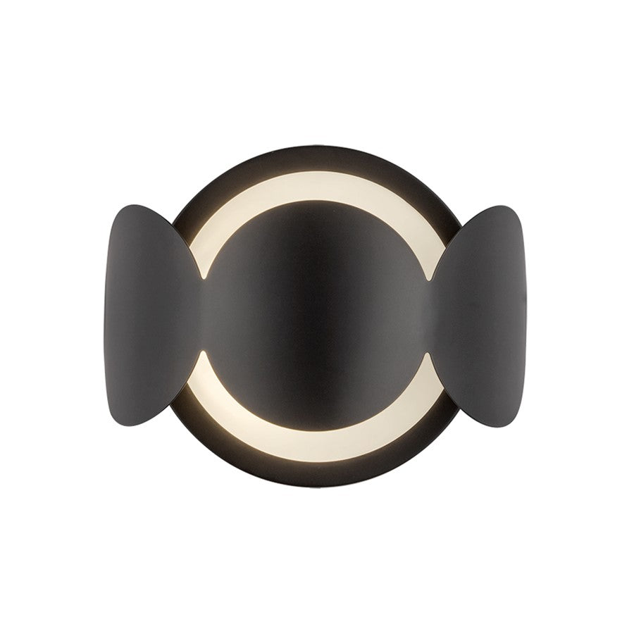 Kuzco Ciel 10" Socket Wall Sconce, Black/Opal Glass/Steel Shade - WS59810-BK-OP