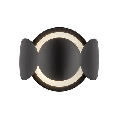 Kuzco Ciel 10" Socket Wall Sconce, Black/Opal Glass/Steel Shade - WS59810-BK-OP