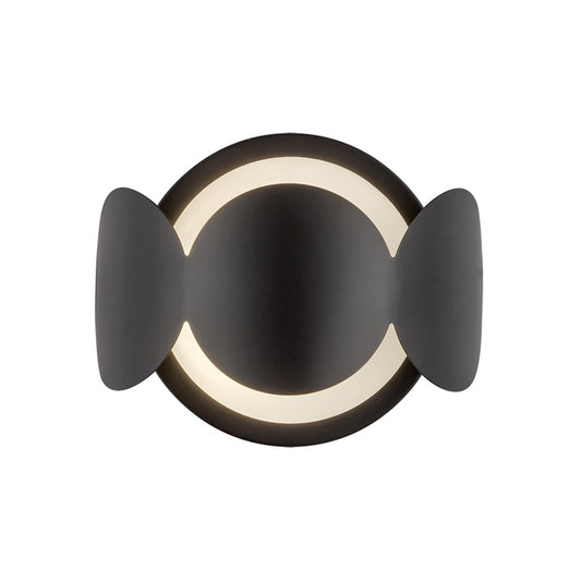 Kuzco Ciel 10" Socket Wall Sconce, Black/Opal Glass/Steel Shade - WS59810-BK-OP