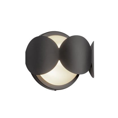 Kuzco Ciel 10" Socket Wall Sconce, Black/Opal Glass/Steel Shade