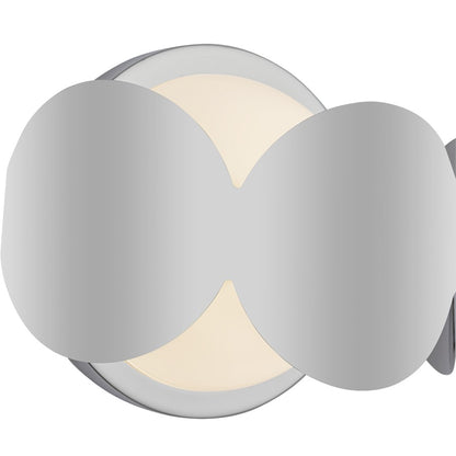 Kuzco Ciel 10" Socket Wall Sconce, Chrome/Opal Glass/Steel Shade