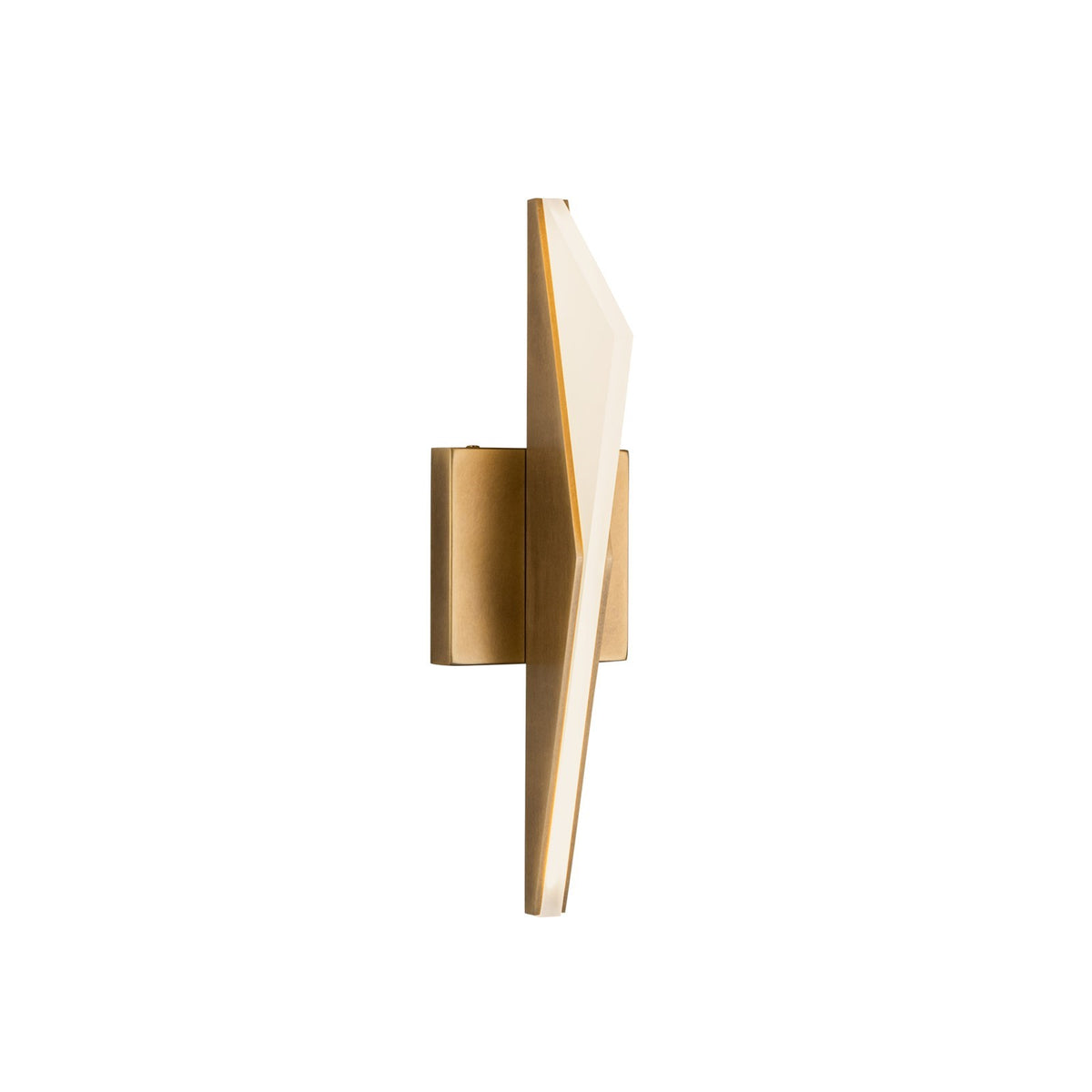 Kuzco Tachi 15in 1-Light Wall Sconce | Modern Vintage Brass Steel and Frosted Acrylic | Hallway & Bedroom Accent | Dimmable 620lm | Model WS64215-VB
