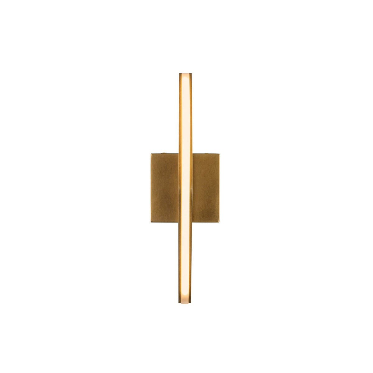 Kuzco Tachi 15in 1-Light Wall Sconce | Modern Vintage Brass Steel and Frosted Acrylic | Hallway & Bedroom Accent | Dimmable 620lm | Model WS64215-VB