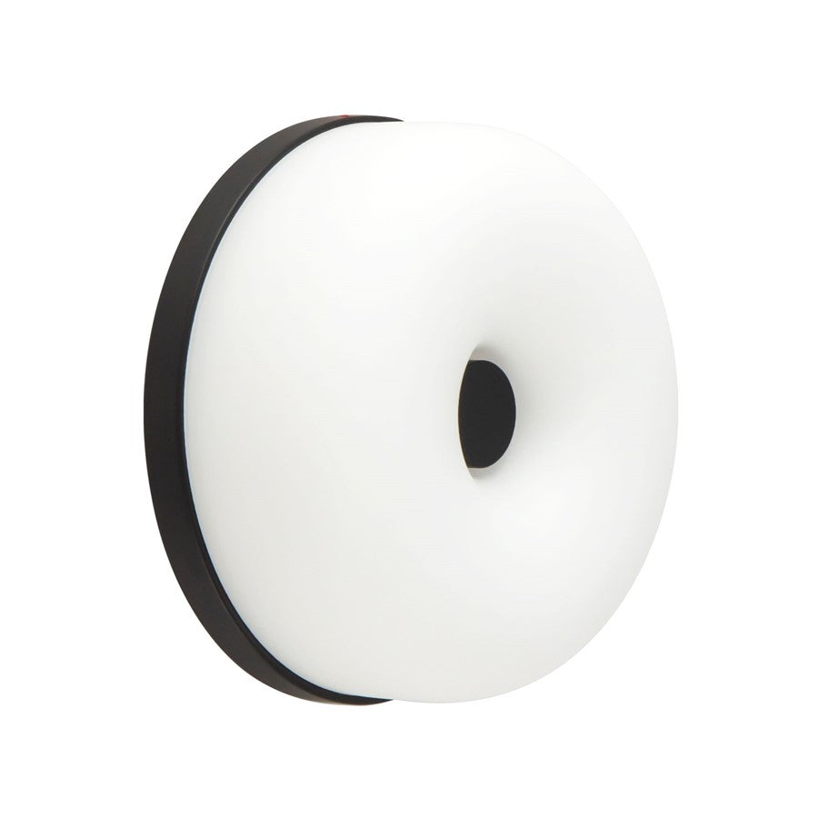 Kuzco Jada 5" Black Dimmable LED Wall Sconce, Black/Opal Glass