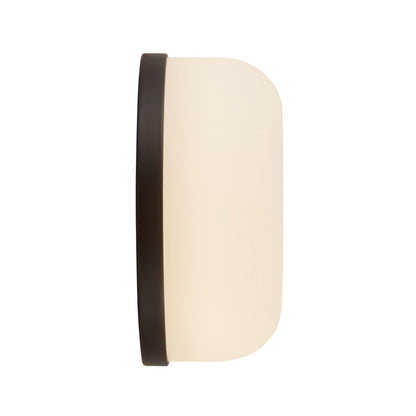 Kuzco Jada 5" Black Dimmable LED Wall Sconce, Black/Opal Glass