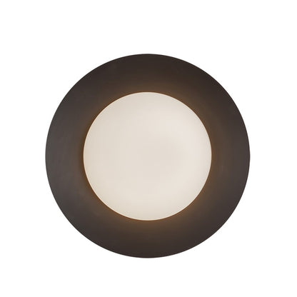 Kuzco Cleo 9" LED Wall Sconce, Black/Opal Glass/Steel Shade - WS77909-BK-OP