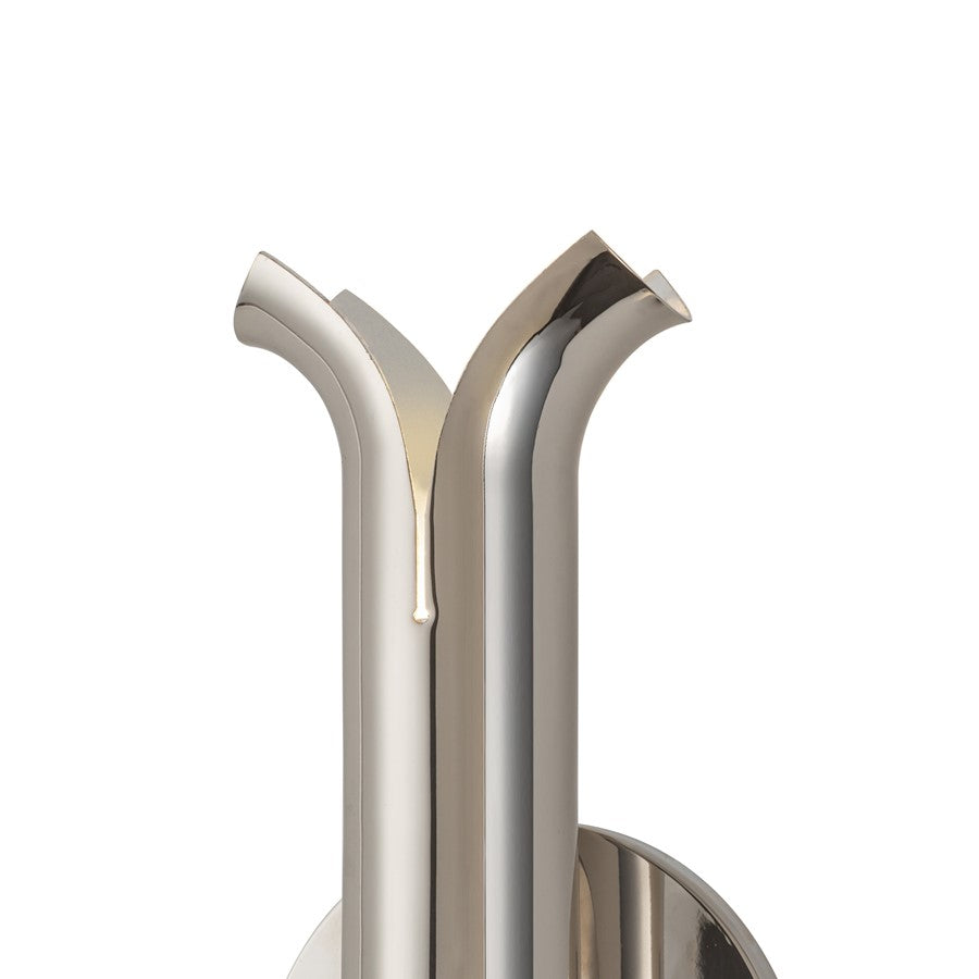Kuzco Husk 14" LED Wall Sconce, Polished Nickel/Stainless Steel