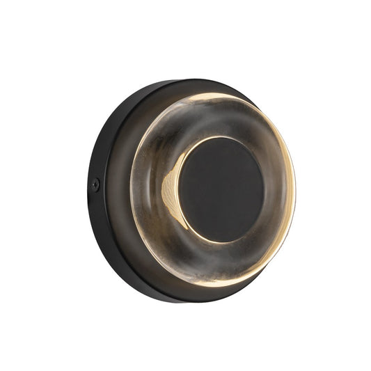 Kuzco Stephord 4" LED Wall Sconce, Black/Clear Glass/Clear Glass - WS97204-BK-CL