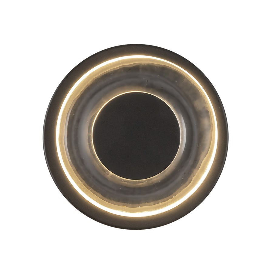 Kuzco Stephord 4" LED Wall Sconce, Black/Clear Glass/Clear Glass