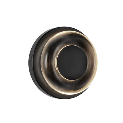 Kuzco Stephord 4" LED Wall Sconce, Black/Clear Glass/Clear Glass