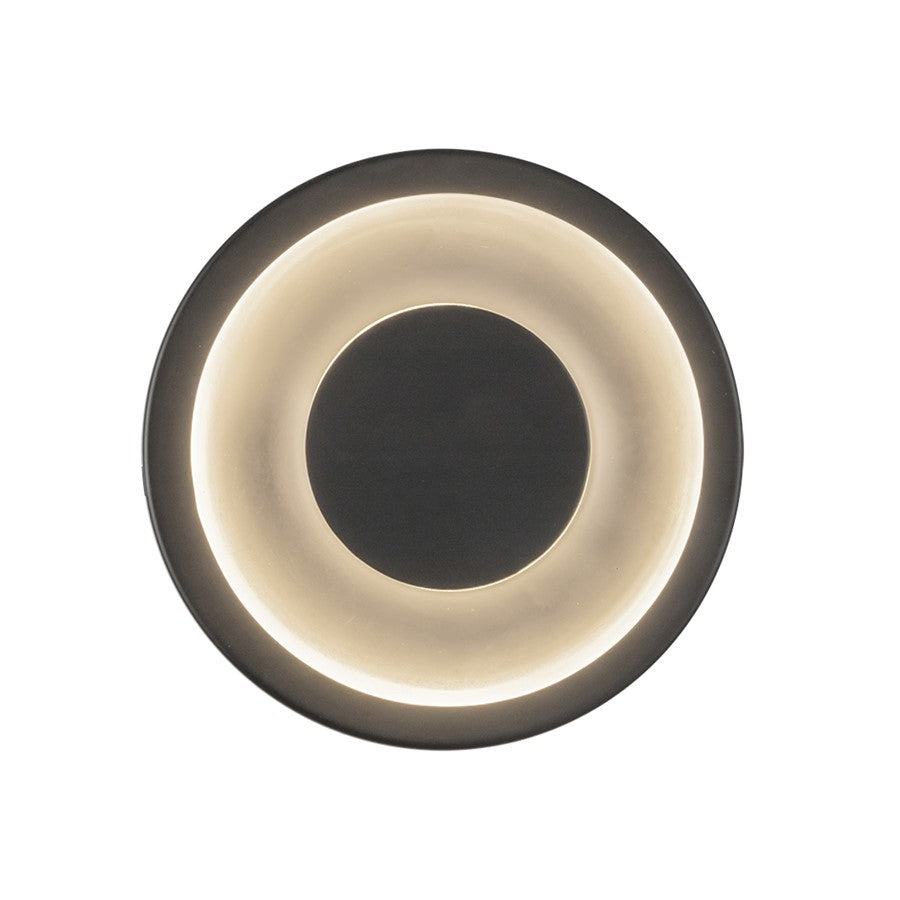 Kuzco Stephord 4" LED Wall Sconce, Black/Frosted Glass