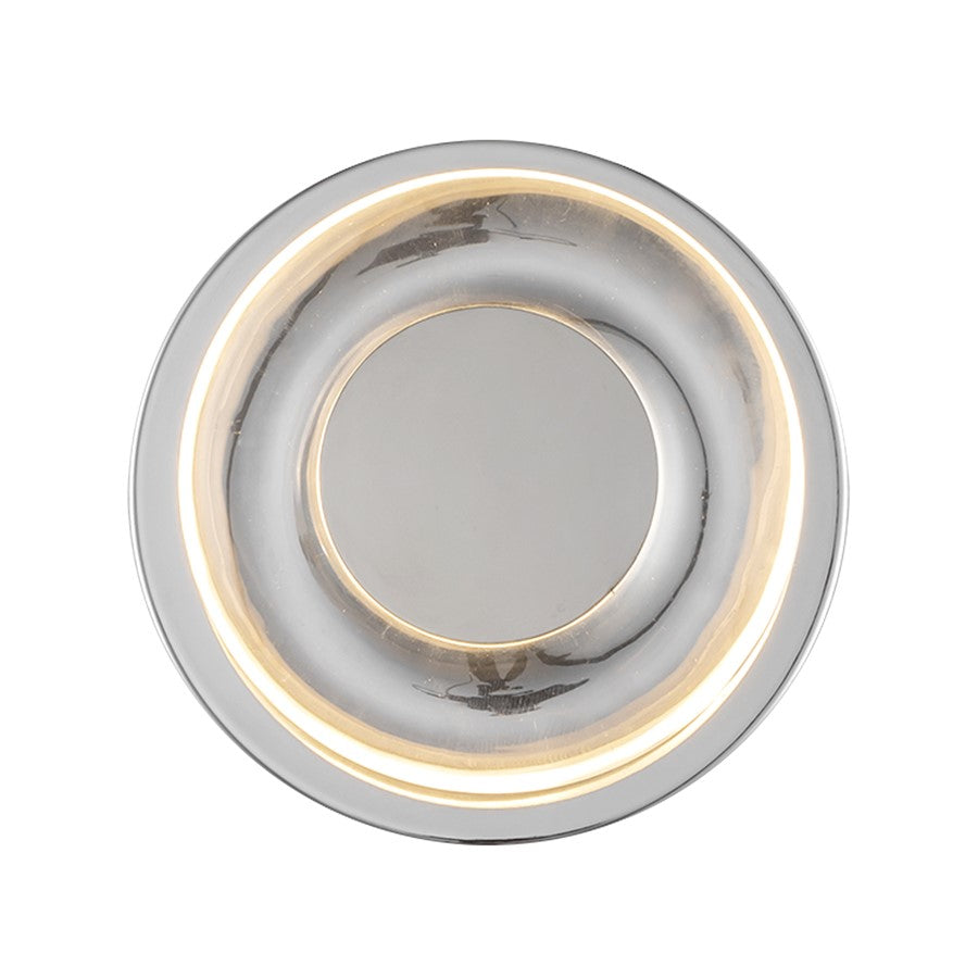 Kuzco Stephord 4" LED Wall Sconce, Chrome/Clear Glass