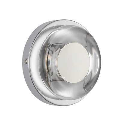 Kuzco Stephord 4" LED Wall Sconce, Chrome/Clear Glass