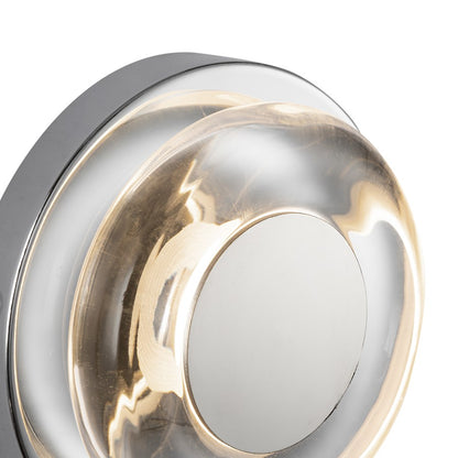 Kuzco Stephord 4" LED Wall Sconce, Chrome/Clear Glass