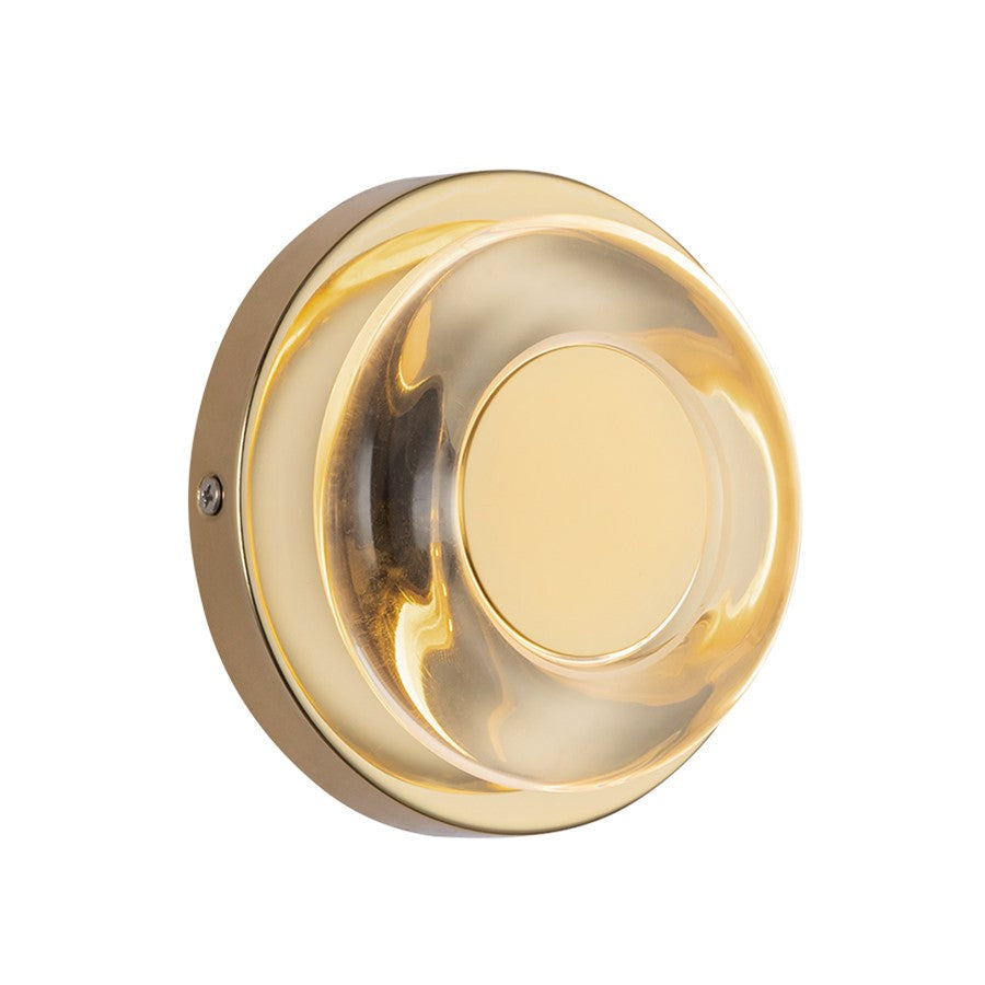 Kuzco Stephord 4" LED Wall Sconce, Metallic Brass/Clear Glass - WS97204-MRB-CL