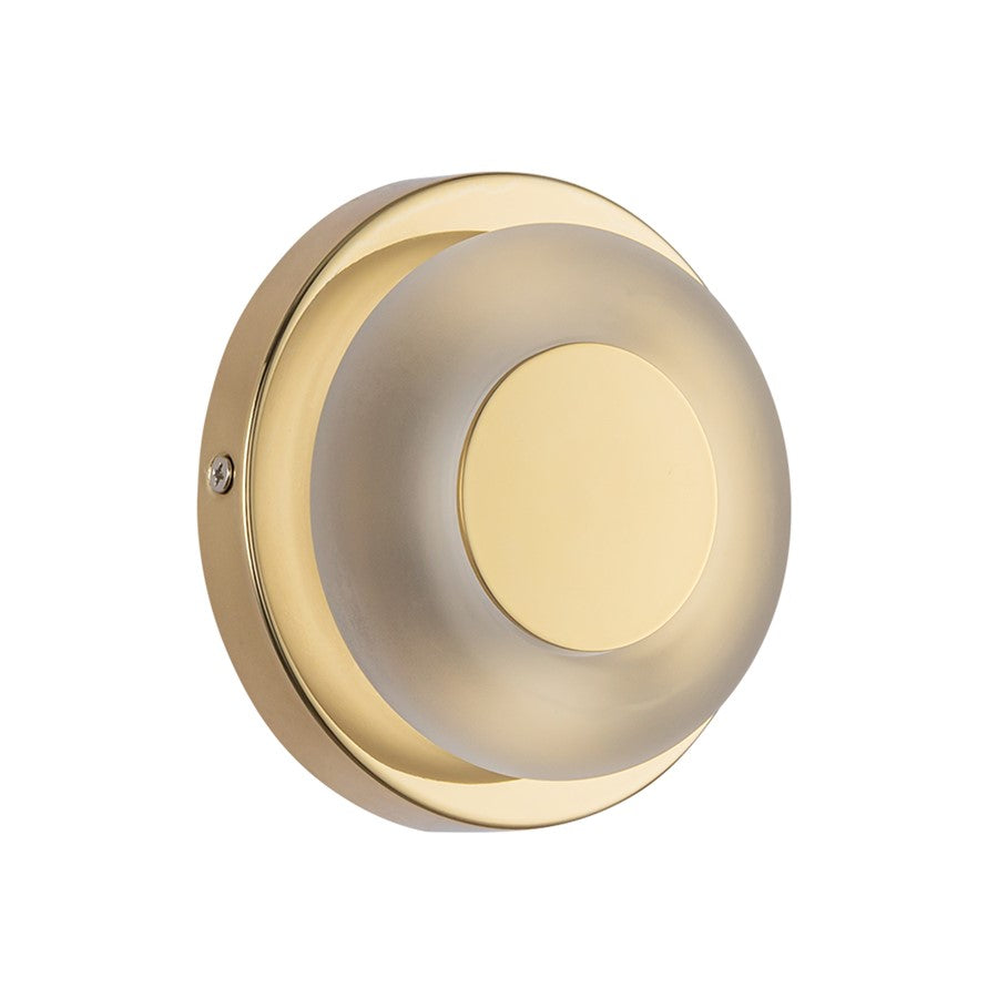 Kuzco Stephord 4" LED Wall Sconce, Metallic Brass/Frosted Glass