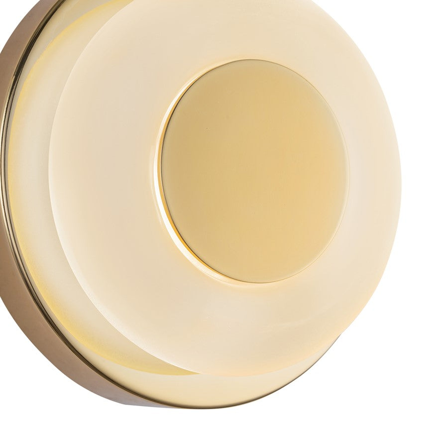 Kuzco Stephord 4" LED Wall Sconce, Metallic Brass/Frosted Glass