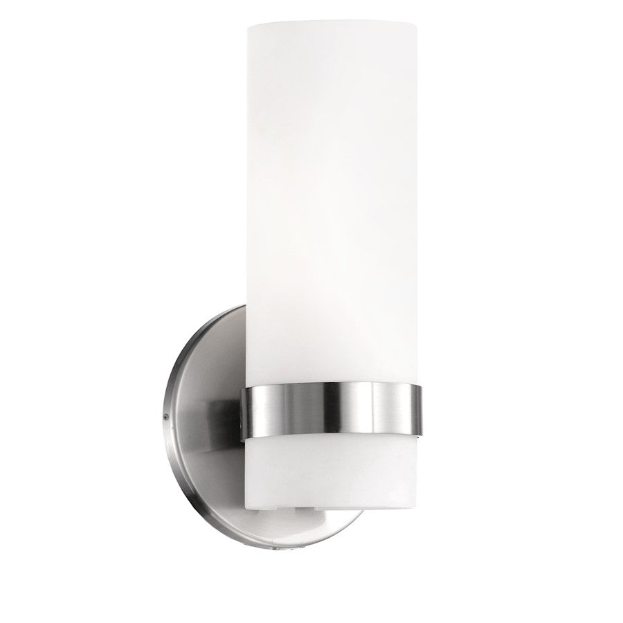 Kuzco Milano 9" LED Wall Sconce, Brushed Nickel/Opal - WS9809-BN