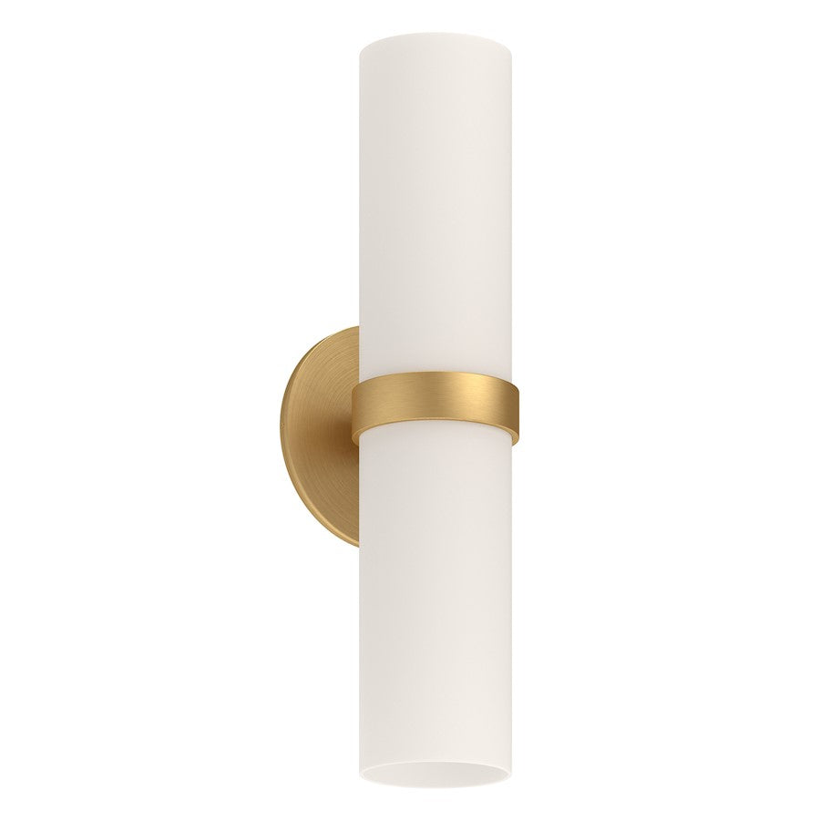 Kuzco Milano 15" LED Wall Sconce, Brushed Gold/Opal - WS9815-BG