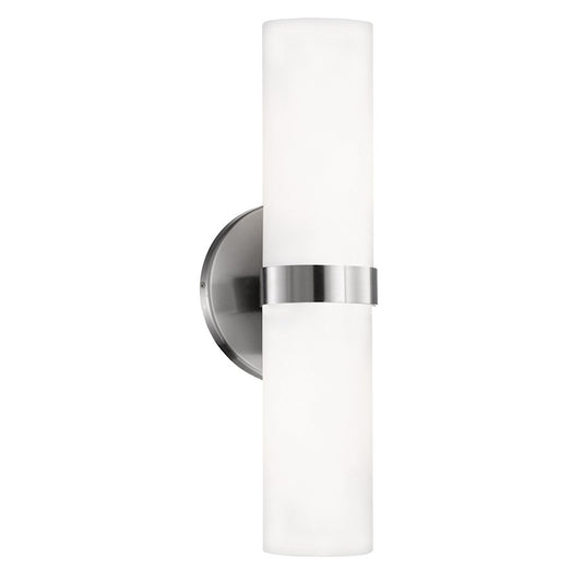 Kuzco Milano 15" LED Wall Sconce, Brushed Nickel/Opal - WS9815-BN