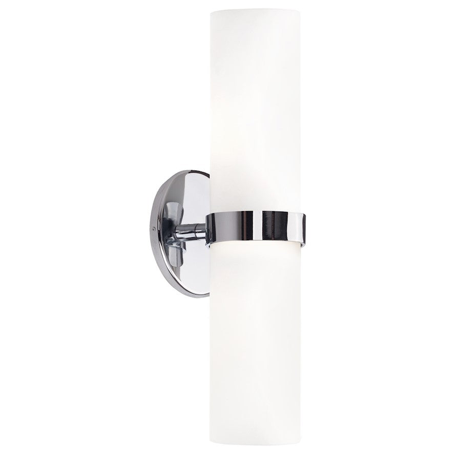 Kuzco Milano 15" LED Wall Sconce, Chrome/Opal - WS9815-CH