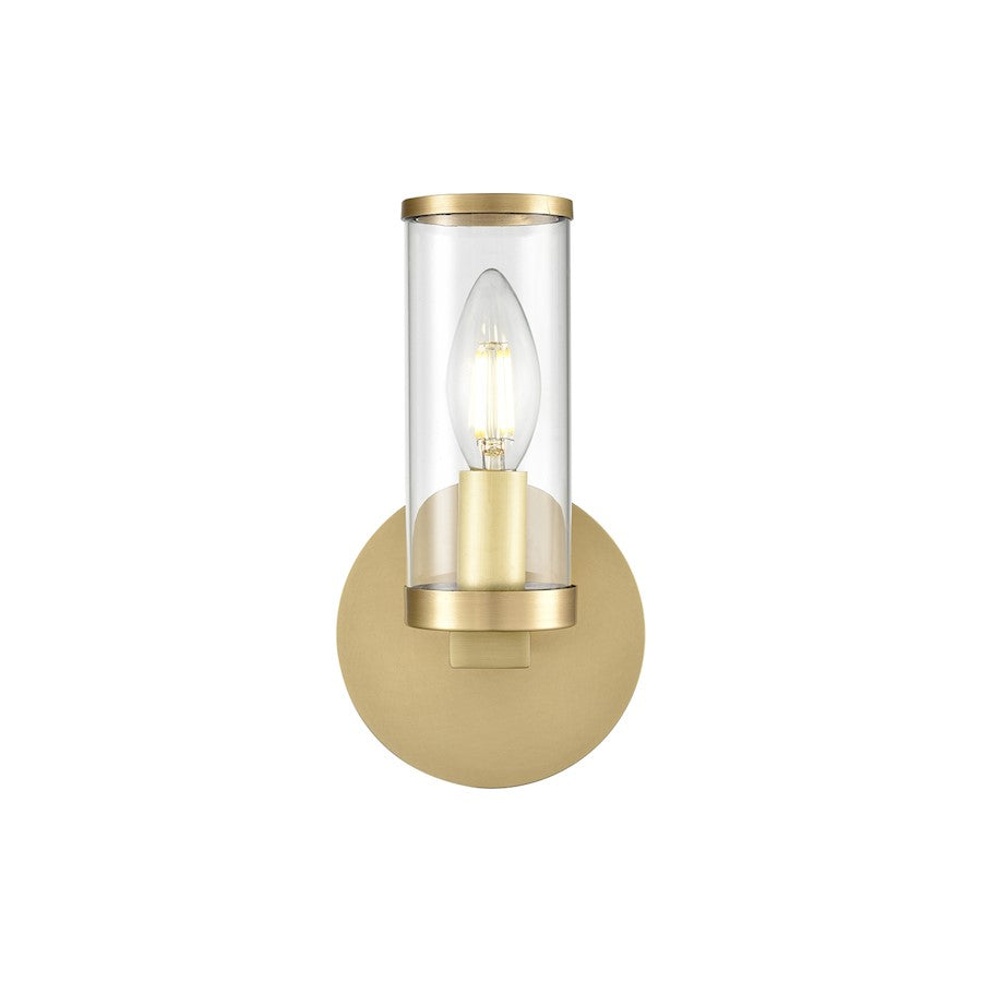 Alora Revolve 1 Light Wall/Vanity, Clear/Natural Brass/Clear - WV309001NBCG