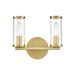 Alora Revolve 2 Light Wall/Vanity, Clear/Natural Brass/Clear - WV309022NBCG