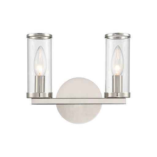 Alora Revolve 2 Light Wall/Vanity, Clear/Polished Nickel/Clear - WV309022PNCG
