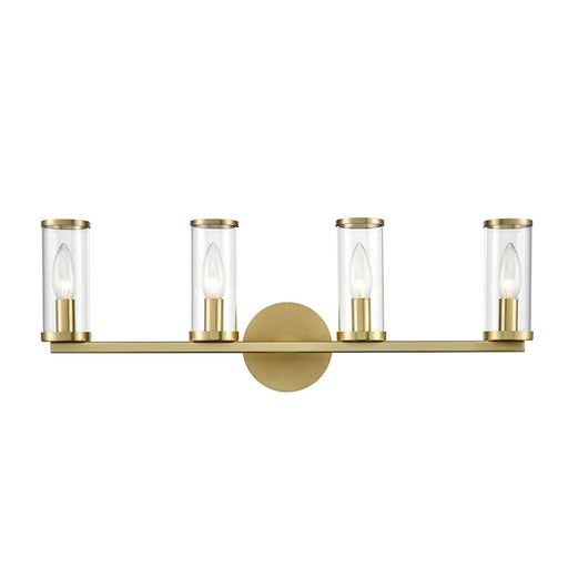 Alora Revolve 4 Light Wall/Vanity, Clear/Natural Brass/Clear - WV309044NBCG