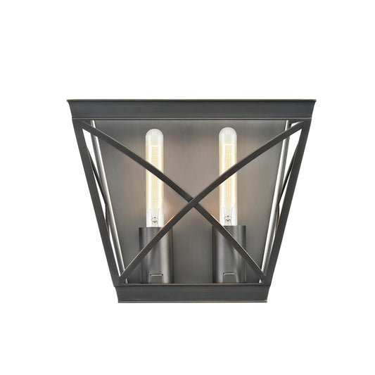 Alora Lattice 2 Light Wall/Vanity, Urban Bronze - WV309602UB