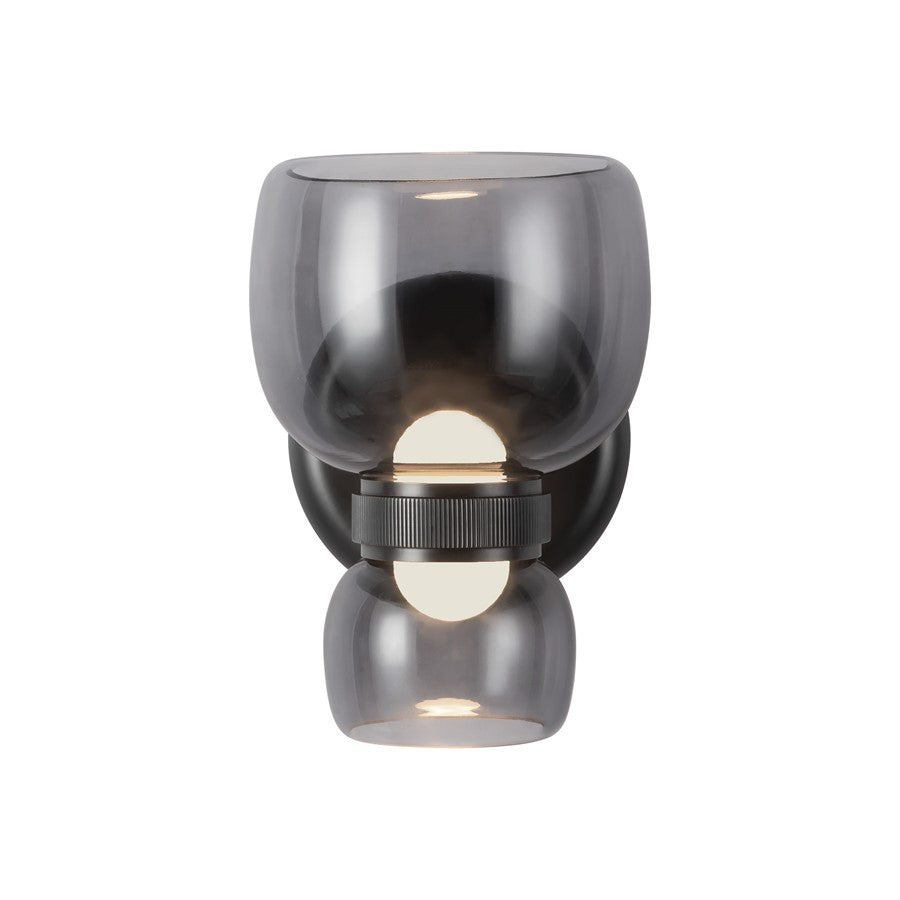 Kuzco Sutton 8" Blk Dim LED Bathroom, Urban Brz/Smoked Glass - WV310205UBSM