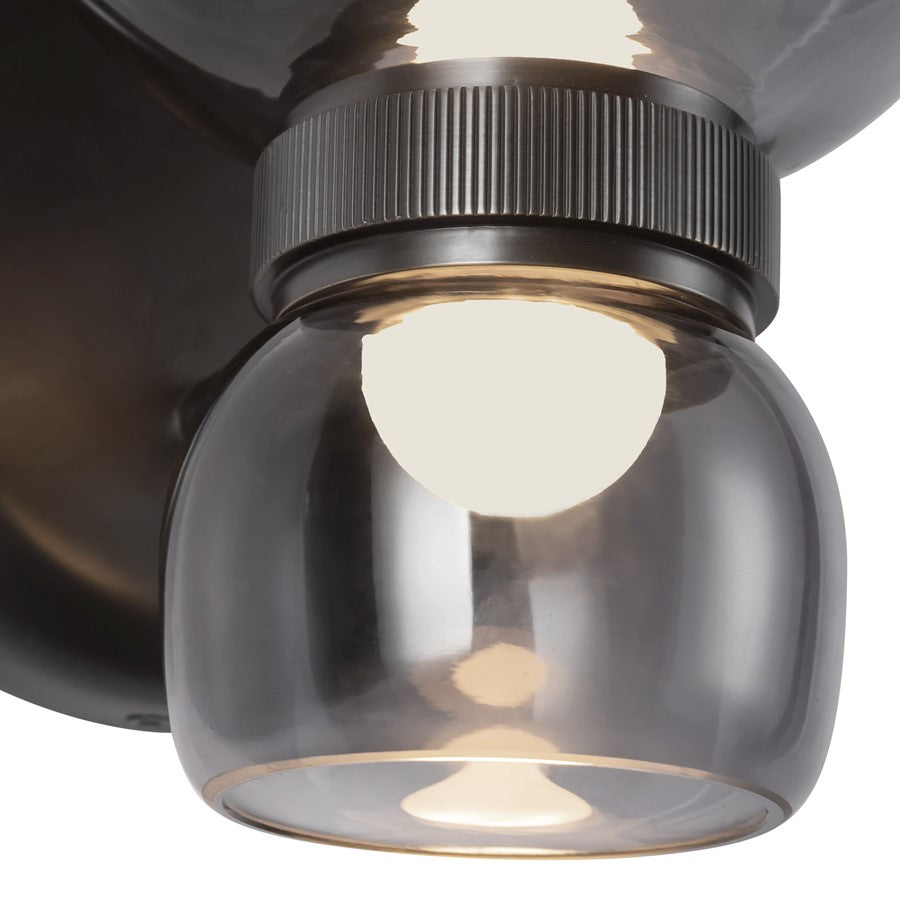 Kuzco Sutton 8" Black Dimmable LED Bathroom, Urban Bronze/Smoked Glass