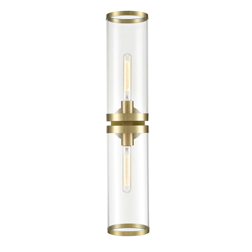 Alora Revolve Ii 2 Light Wall/Vanity, Clear/Natural Brass/Clear - WV311602NBCG