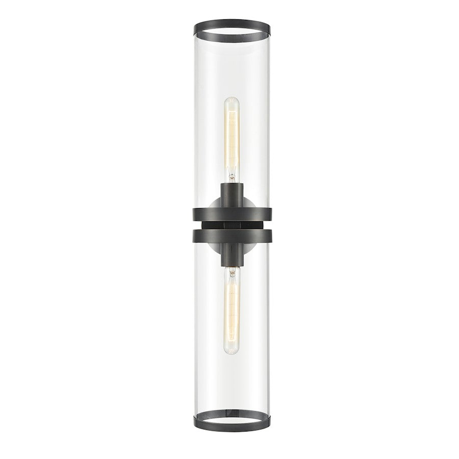 Alora Revolve Ii 2 Light Wall/Vanity, Clear/Urban Bronze/Clear - WV311602UBCG