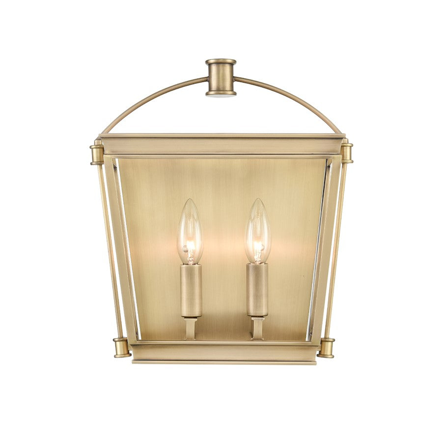 Alora Manor 2 Light Wall/Vanity, Vintage Brass - WV312202VB