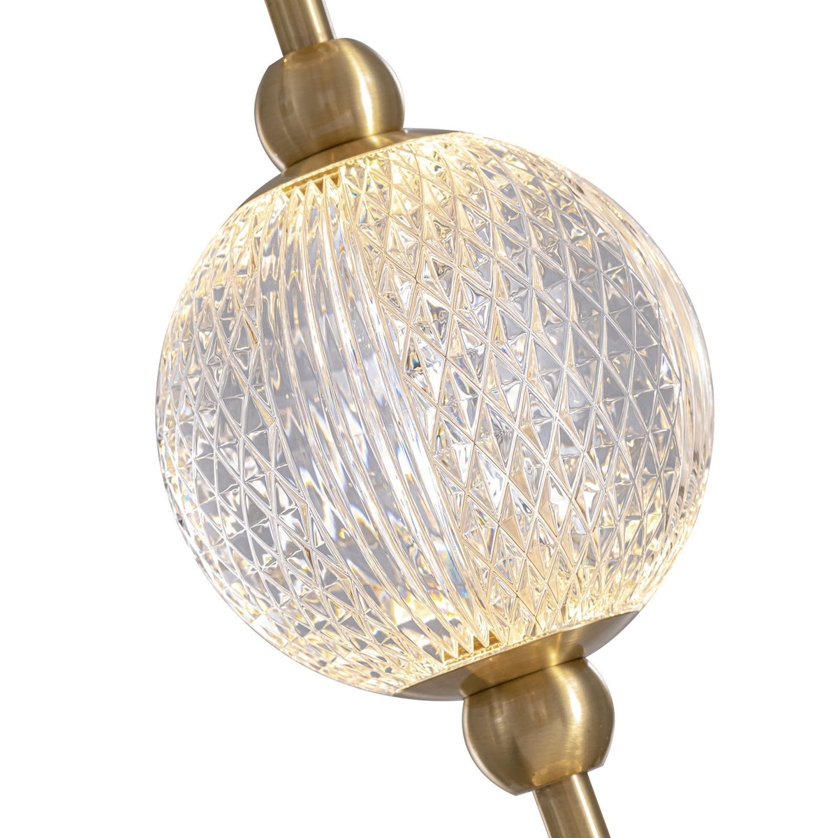 Kuzco Alora Marni 23in 16-Light Vanity Light | Natural Brass and Clear Carved Acrylic | Bathroom & Powder Room | Model WV321003NB-UNV-010