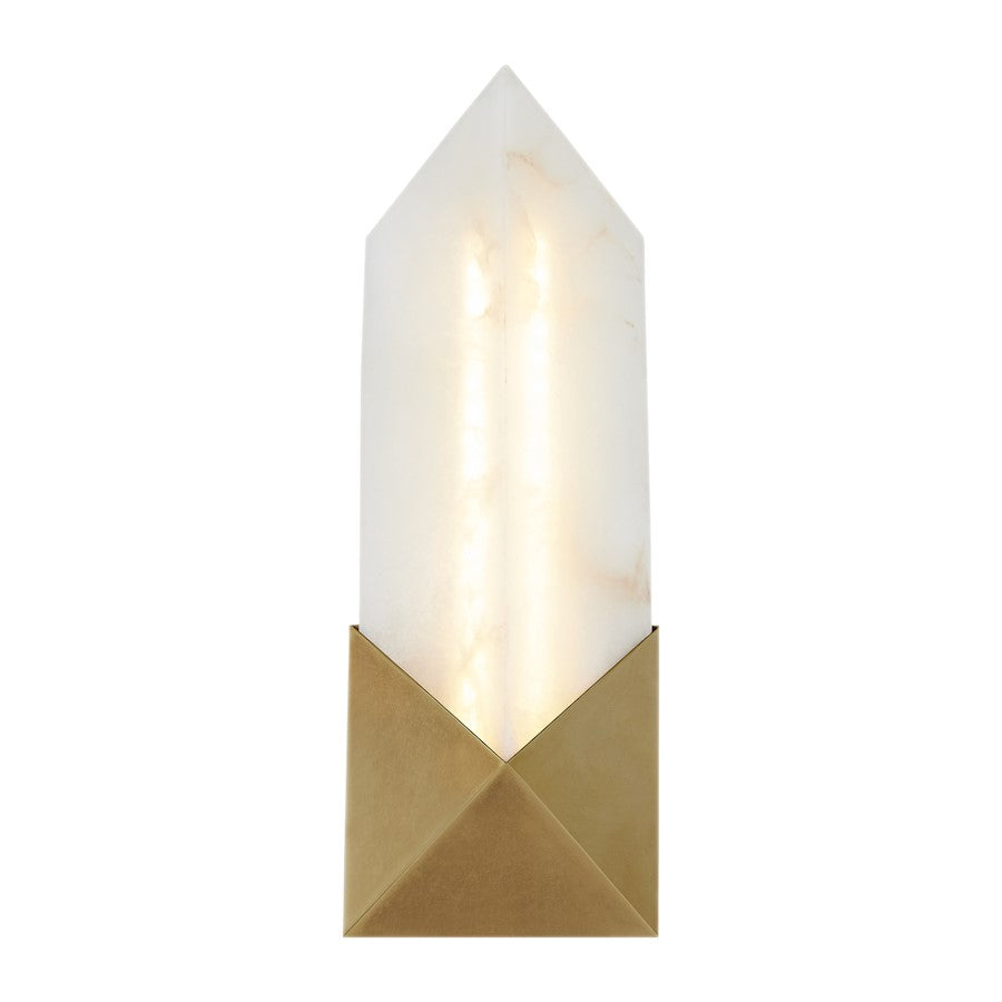 Alora Caesar 12" LED Wall/Vanity, Vintage Brass/Alabaster - WV323112VBAR