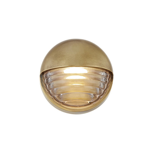 Alora Palais 6" LED Wall/Vanity, Ribbed/Vintage Brass/Clear - WV330106VBCR