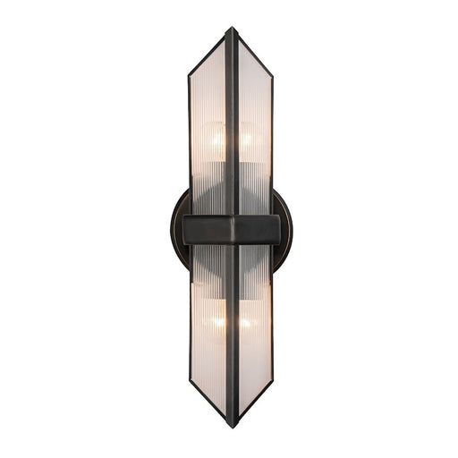 Alora Cairo 2 Light 15" Wall/Vanity, Ribbed/Bronze/Clear Ribbed - WV332815UBCR